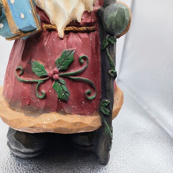 Rustic Santa Resin Figurine Christmas Holiday Decor Gift Carrying Stick - Picture 6 of 12